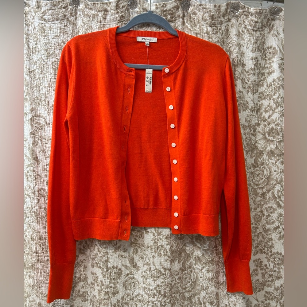 Madewell Cotton Crewneck Cardigan